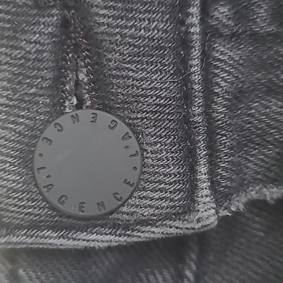 L'agence Audrina Straight Leg crop Jean in Vintage Black Worn Destruct Size 28 - Picture 13 of 16